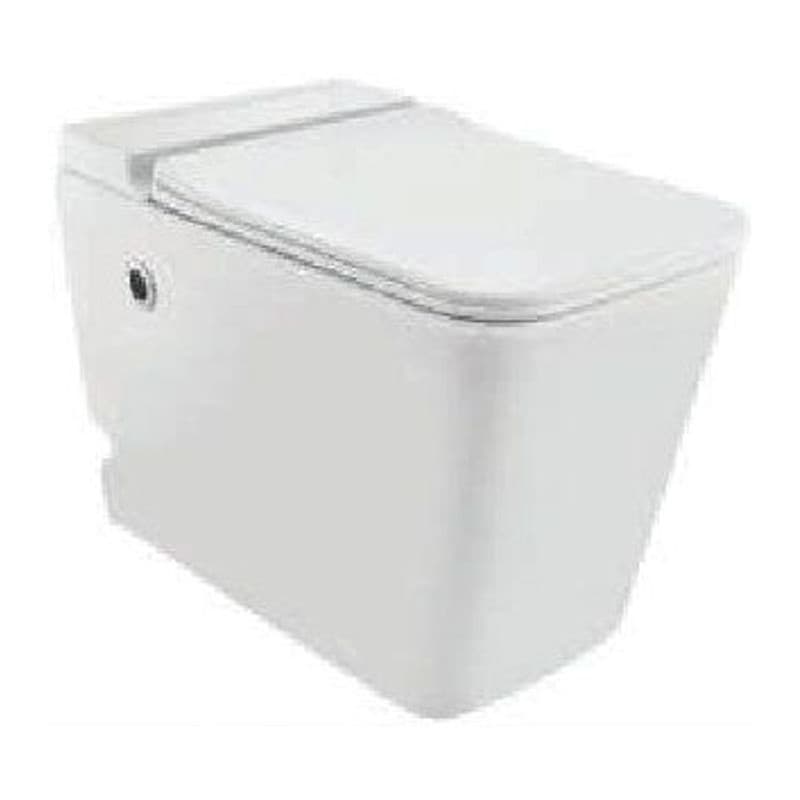 Flush, with Battery and Tankless Single Piece WC with UF Soft Close Slim Seat Cover, Hinges, Single Accessories Set, Flush with Sensor & Manual Operated, Fixing Accessories and Accessories Set, Size: 360x590x450 mm, S Trap- 300 mm
