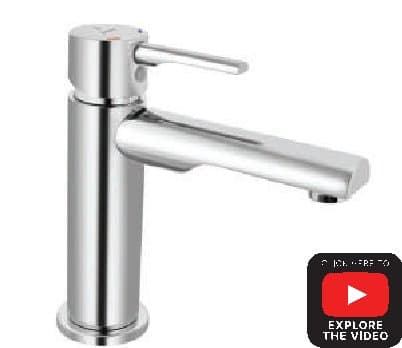 Single Lever Basin Mixer without Popup System with 450mm Long Braided Hoses