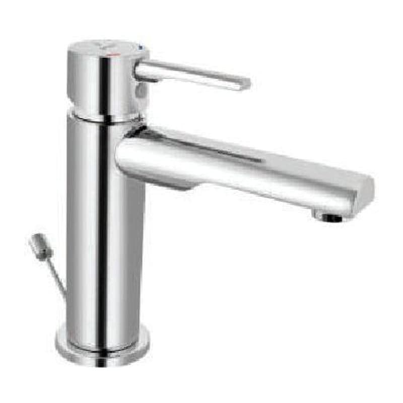 Waste Single Lever Basin Mixer with Popup Waste System with 450mm Long Braided Hoses