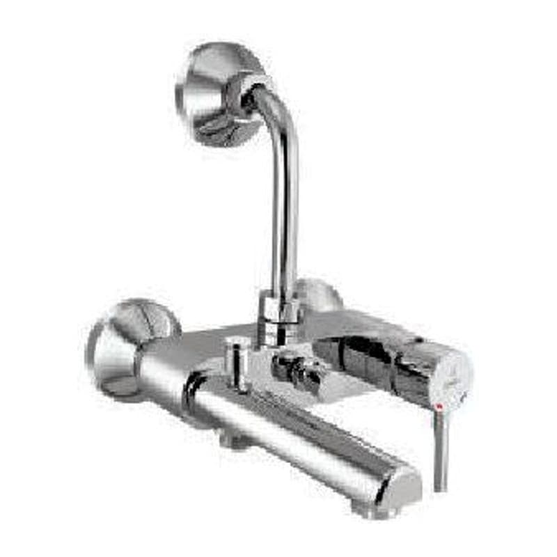 Single Lever Wall Mixer 3-in-1 System with Provision for both Hand Shower and Shower Complete with 115mm Long Bend Connecting Legs & Wall Flange (without & Overhead Shower)