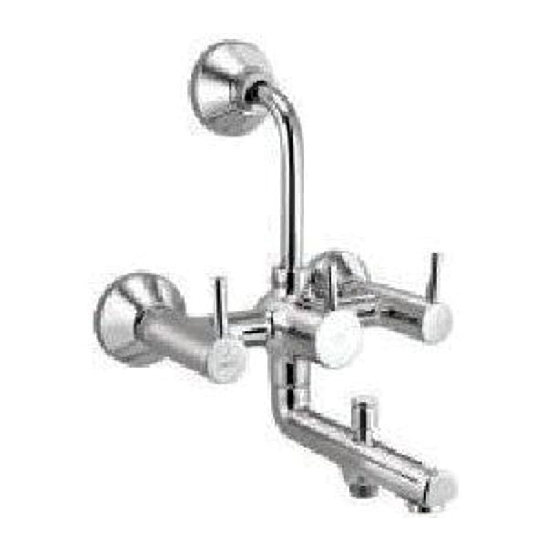 Wall Mixer 3-in-1 System with Provision for Hand Shower and Overhead Shower with 115mm Long Bend Pipe, Connecting Legs & Wall Flange (without Hand & Overhead Shower)