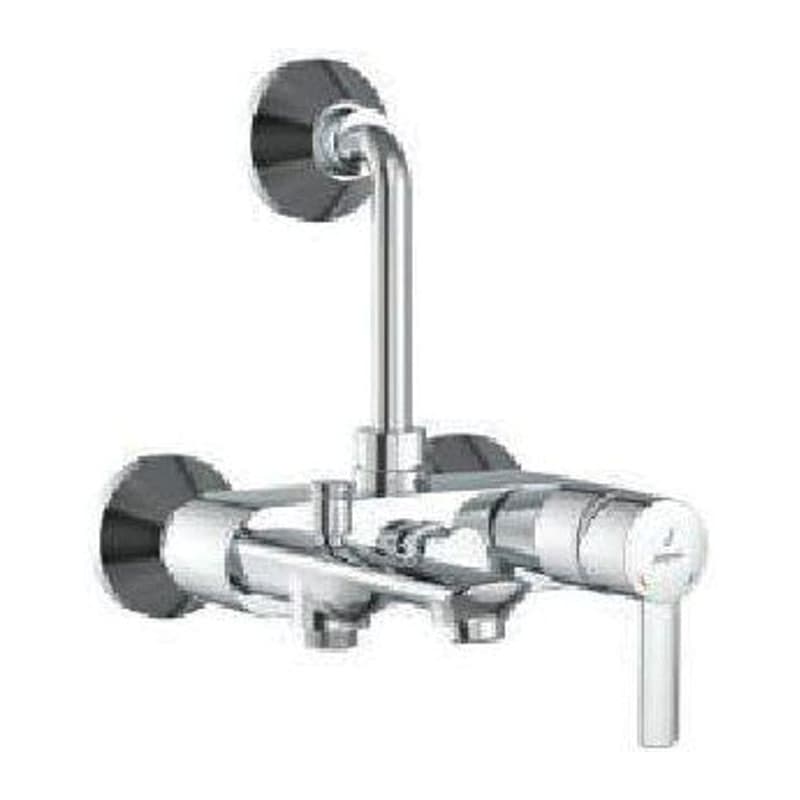 Single Lever Wall Mixer 3-in-1 System with Provision for both Hand Shower and Overhead Shower Complete with 115mm Long Bend Connecting Legs & Wall Flange (without Overhead Shower)