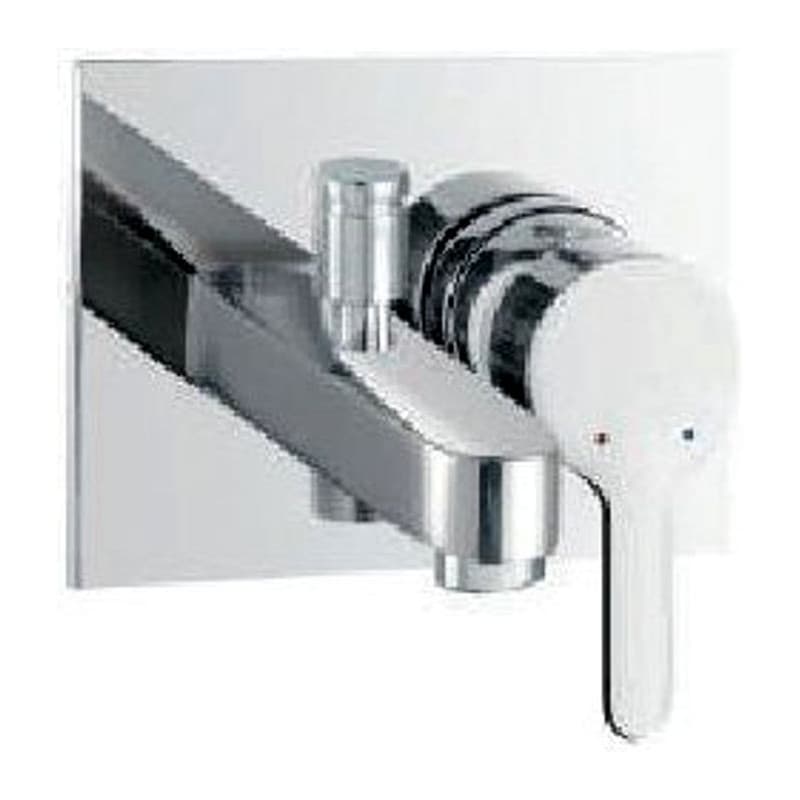 Single Lever High Flow Bath & Shower (Concealed Body) Wall Mounted Model Button Spout (Composite One Piece Body)