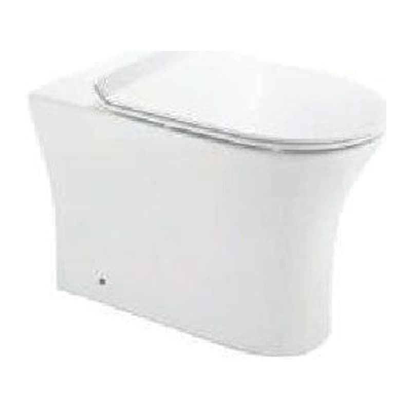 Rimless Back to Wall WC with UF soft close slim seat cover, Hinges, Fixing Accessories and Accessories Set, Size: 360x575x410 mm, P Trap- 180 mm