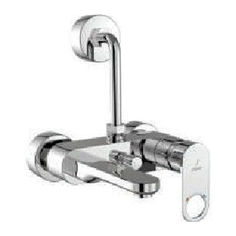 Single Lever Wall Mixer with Provision For Overhead Shower with 115mm Long Bend On Upper Side, Connecting Legs & Wall Flanges