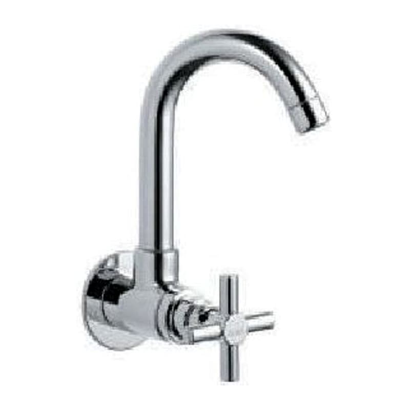 Mounted Sink Cock with Swinging Spout (Wall Model) with Wall Flange
