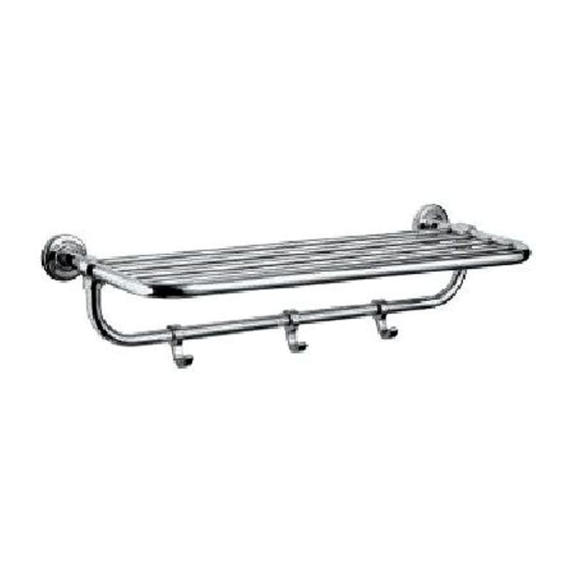 Steel Towel Rack with Lower Hanger (Stainless with Hooks