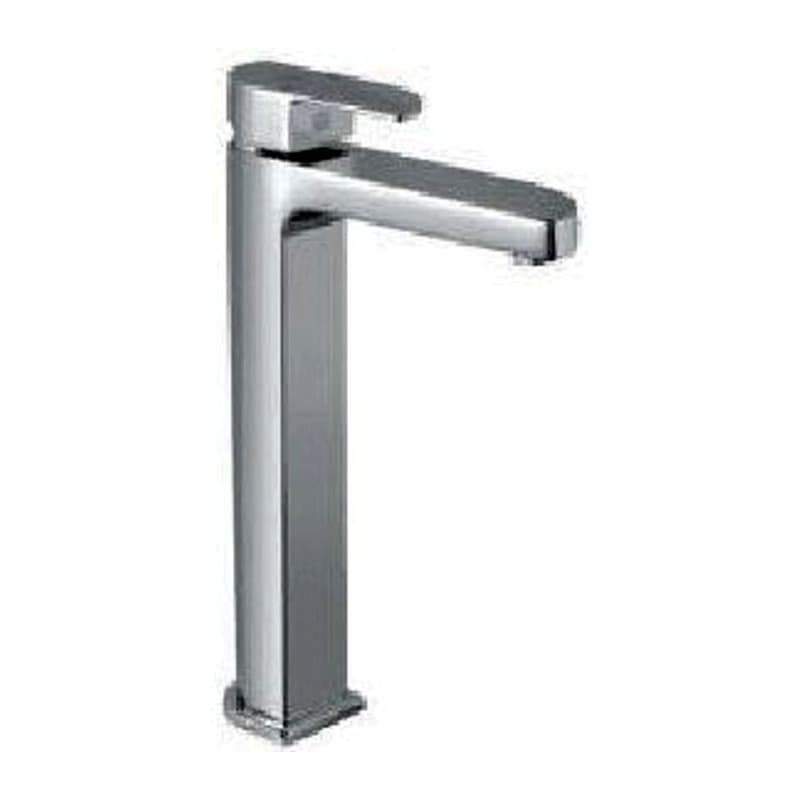 Single Lever Tall Boy with 125mm Extension Body Fixed Spout without Popup Waste System with 600mm Long Braided Hoses