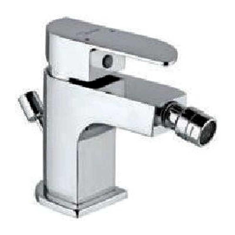 Single Lever 1-Hole Bidet Mixer with Popup Waste System with 375mm Long Hose Braided Hoses