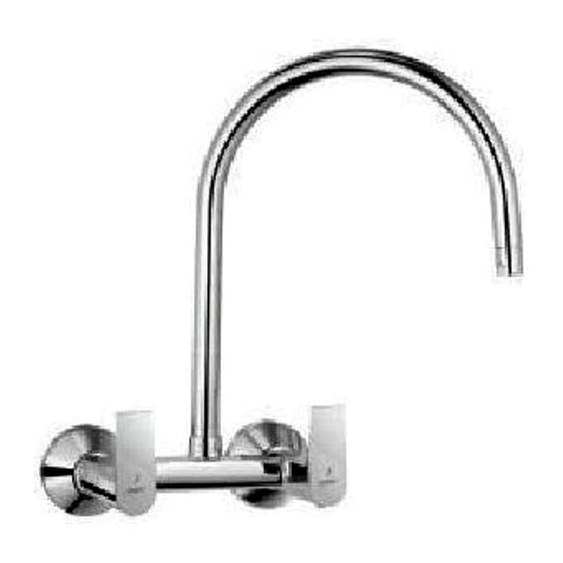 Sink Mixer with Regular Swinging Spout Mounted Model With Connecting Legs Wall Flanges