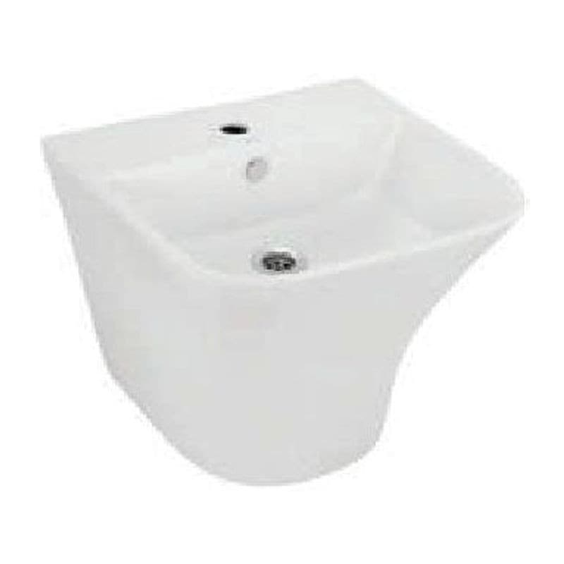 Wall Hung Integrated Basin with Fixing Size: 500x440x385 mm