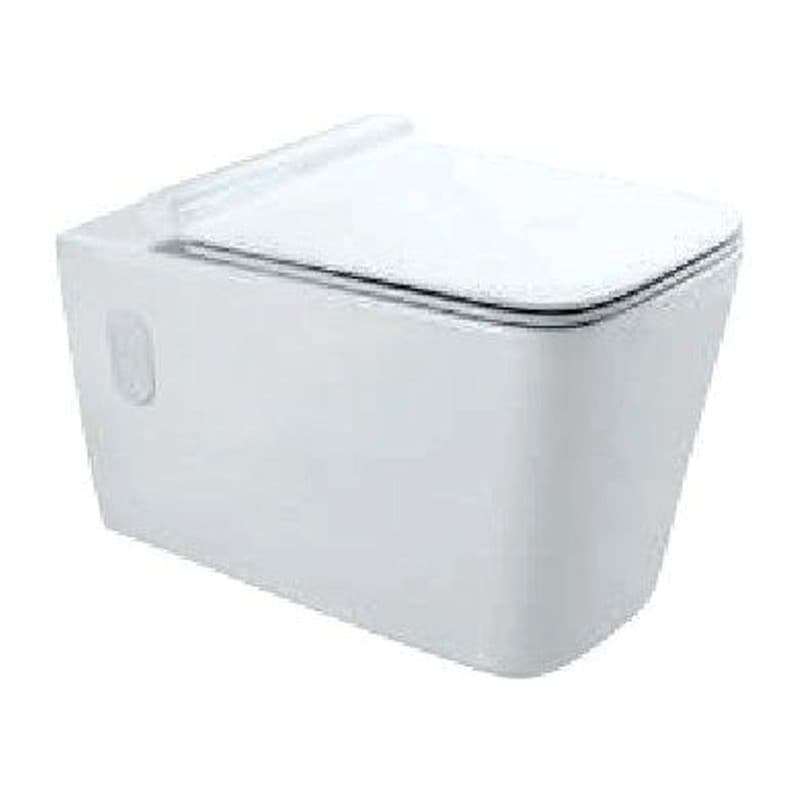 Wall Hung WC with UF Soft Close Slim Seat Cover, Hinges, Size: 360x580x360 mm