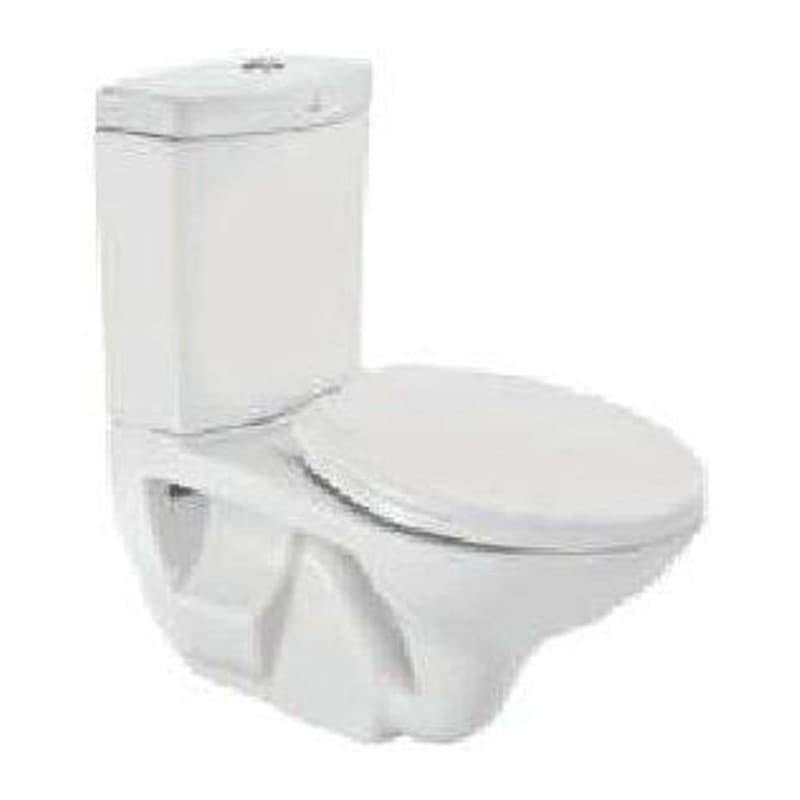 Rimless Bowl with Cistern For Extended Wall Hung WC Seat Cover, Hinges, Dual Flush Cistern Fitting, Accessories Size: 375x630x750 mm