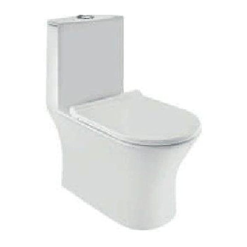 Rimless Single Piece WC with PP Soft Flush Cistern Fittings, Fixing Accessories Size: 370x665x750 mm, P Trap- 180 mm