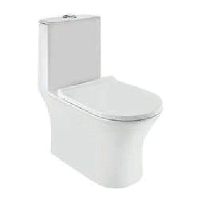 Rimless & Siphonic, Single Piece WC with PP Soft Close Hinges, Dual Flush Cistern Fittings, Fixing Accessories Size: 365x680x740 mm, S Trap- 220 mm