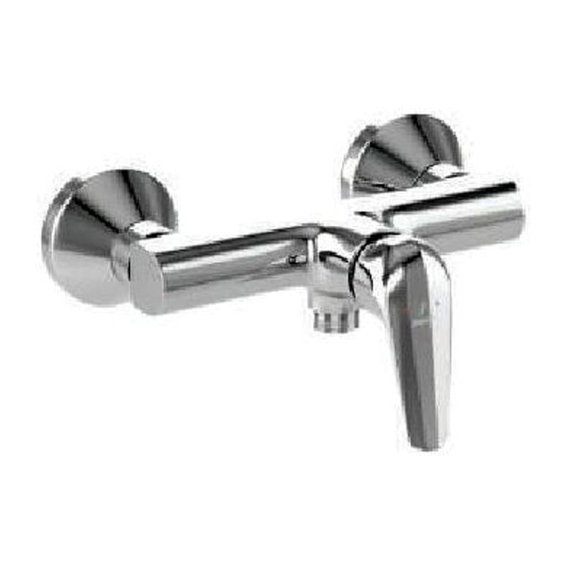 Single Lever Exposed Shower Mixer for Connection to Hand Shower with Connecting Legs & Wall Flanges