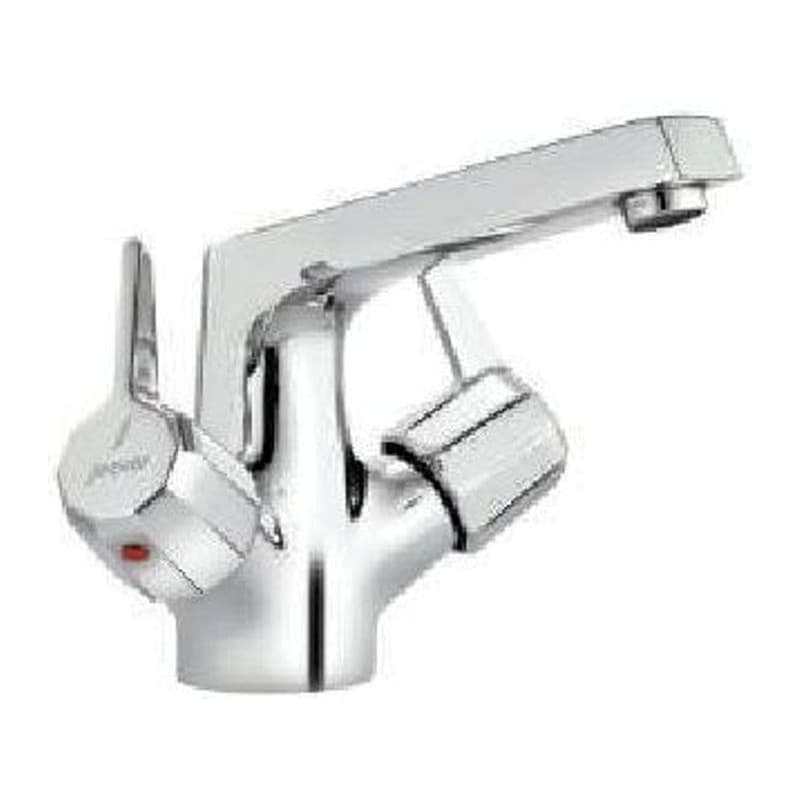 Central Hole Basin Mixer without Popup System with 450mm Long Braided Hoses