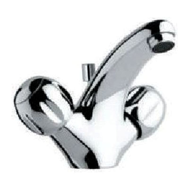 Waste Central Hole Basin Mixer with Popup Waste System with 450mm Long Braided Hoses
