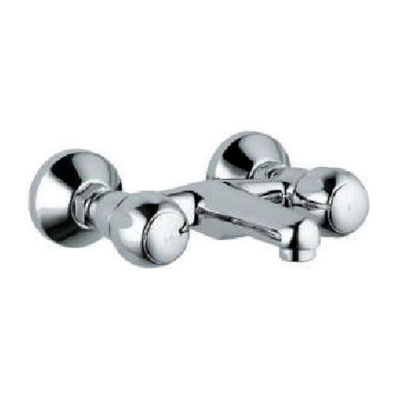 Wall Mixer Non-Telephonic Shower Arrangement with Connecting Legs & Wall Flanges