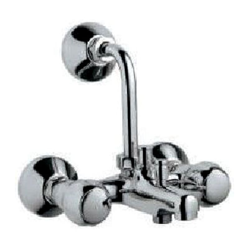 Shower Wall Mixer 3-in-1 System with Provision Side, Hand Shower & Overhead Shower Complete with 115mm Long Bend Pipe on Upper Connecting Legs & Flanges (without Hand Overhead Shower)