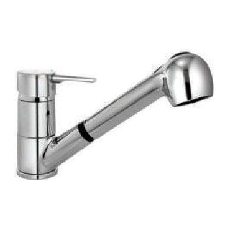 Spout Single Lever Sink Mixer (Table Mounted) Extractable Hand Shower Dual Flow with 1.2m Long Tube with 450mm Long Braided Hoses