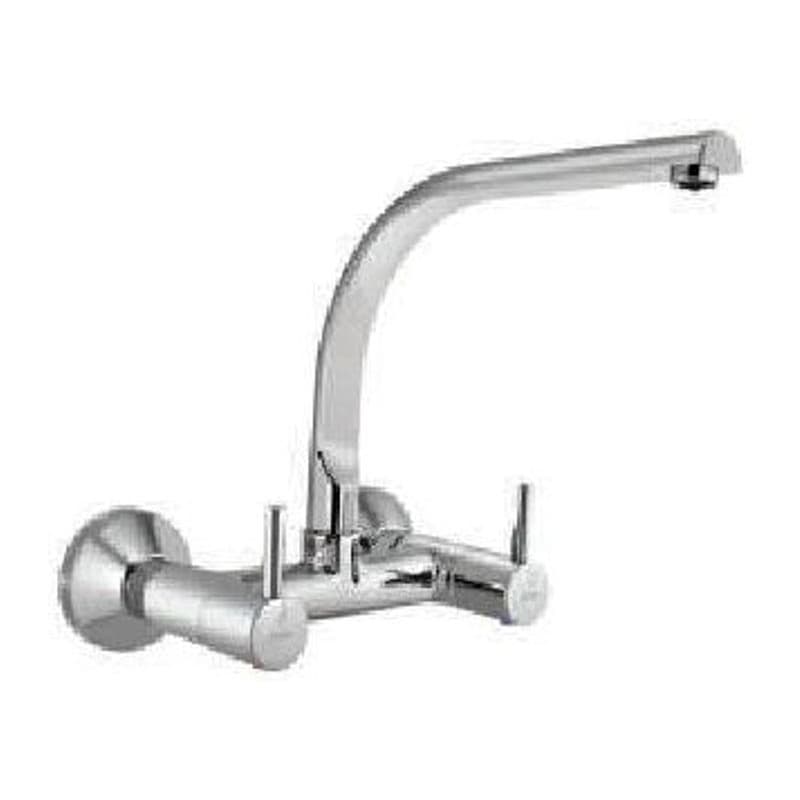 both Sink Mixer with Regular Swinging Spout Complete (Wall Mounted Model) with Connecting Wall Flanges