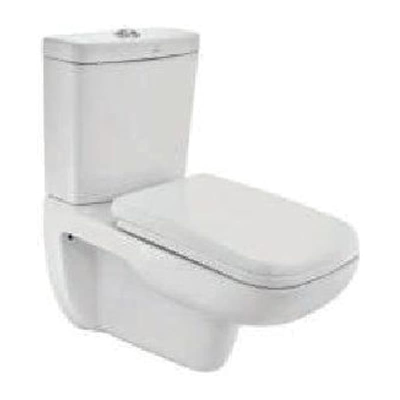 Rimless Bowl with Cistern For Extended Wall Hung WC with PP Soft Close Seat cover, Hinges, Dual Flush Cistern Fitting, Accessories Set, Size: 380x650x730 mm