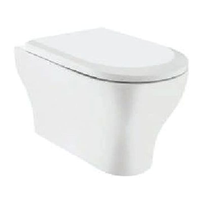 Rimless & Wash Down, Blind Installation Wall Hung WC with UF Soft Close Seat Cover, Hinges And Accessories Set, Size: 365x560x350 mm