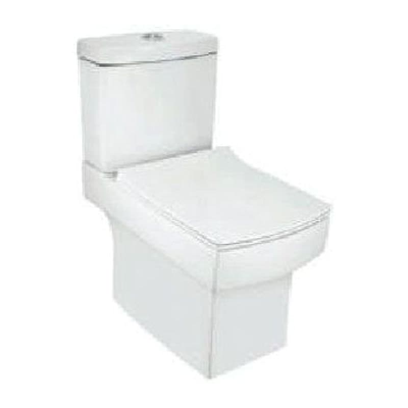 Set, Bowl with Cistern For Coupled WC with Hinges, Dual Flush Cistern Fitting And Size: 365x630x750 mm, P Trap-180 mm