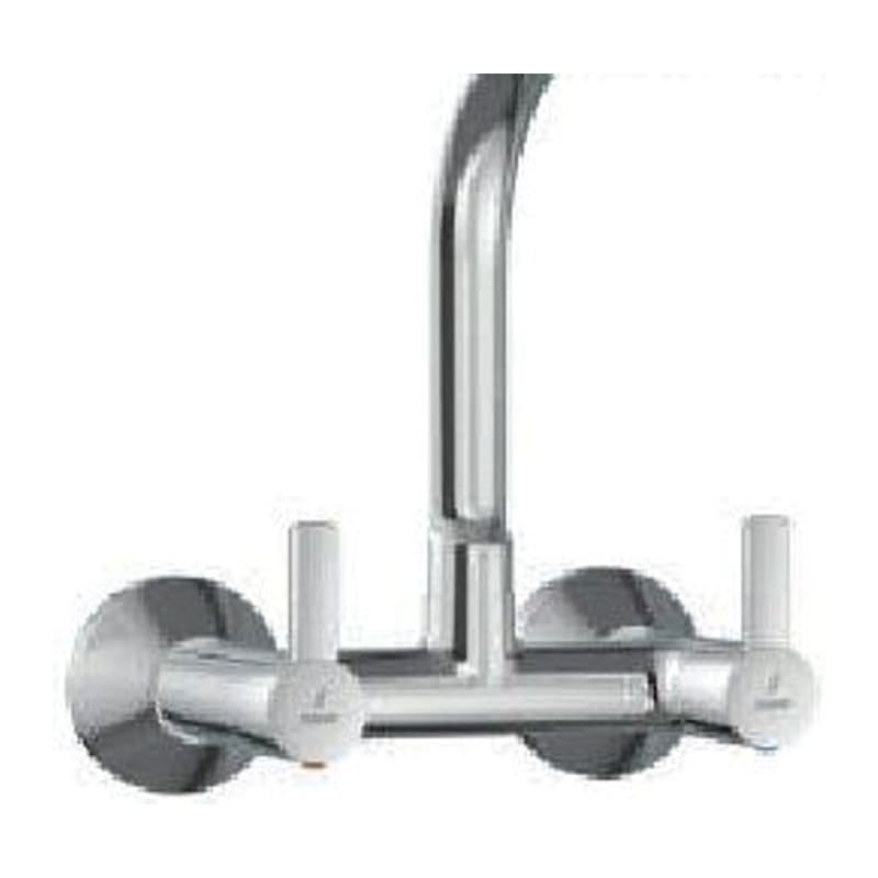 both Sink Mixer with Regular Swinging Spout Complete (Wall Mounted Model) with Connecting Wall Flanges