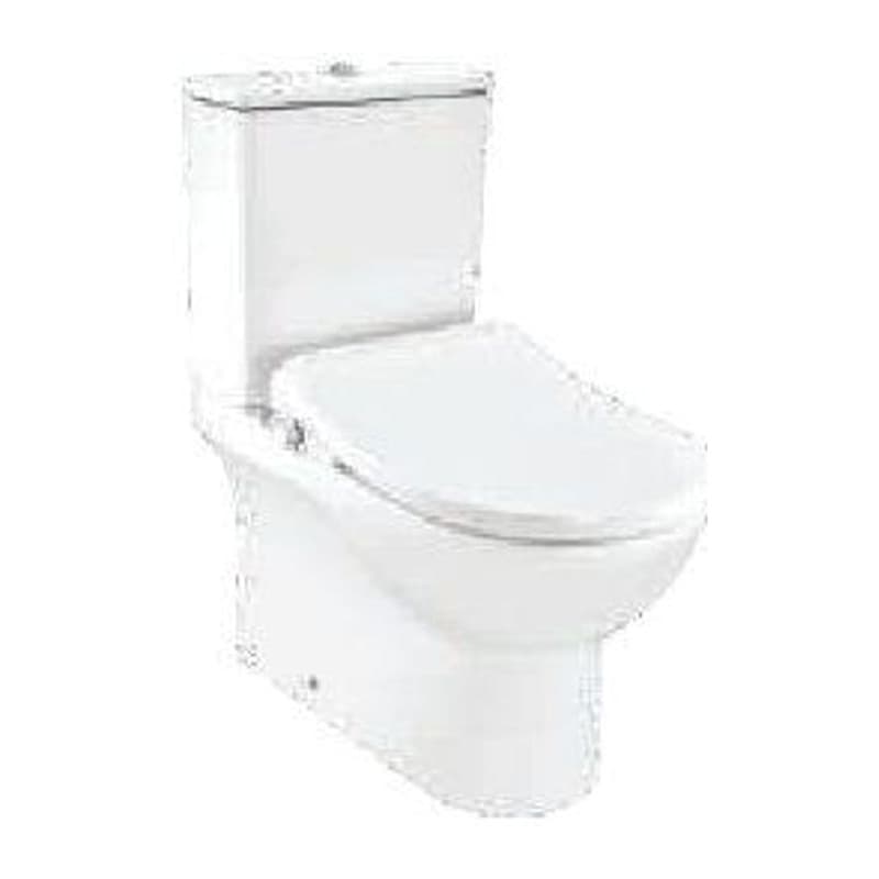 Cover, Hinges, Bidspa Rimless Bowl with Cistern For Coupled WC with Electronic PP Seat Cover, Conversion Bend, Dual Flush Cistern Fitting, Fixing Accessories, Size: 380x645x805 mm, S Trap- 250 mm (With Conversion Bend)