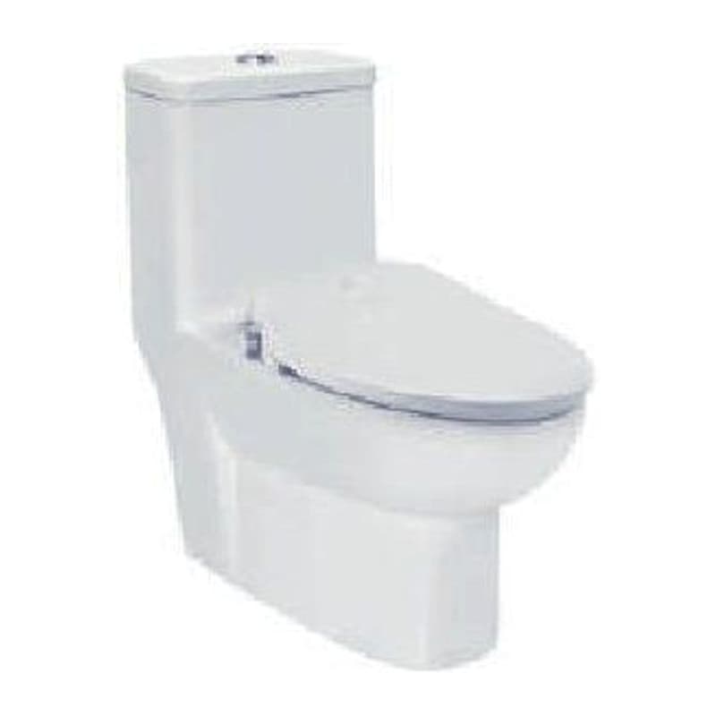 Bidspa Single Piece WC with Electronic PP Seat Cover, Cistern Fitting, Fixing Accessories and Accessories Set, Size: 360x730x740 mm, S Trap- 300 mm
