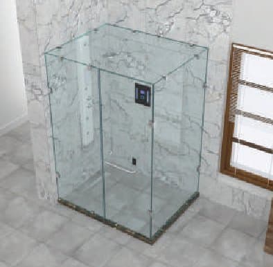 the fixed glasses & door is H: 2200 W: 2000 - 2400