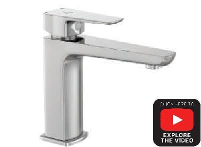 Single Lever Basin Mixer without Popup with 450mm Long Braided Hoses