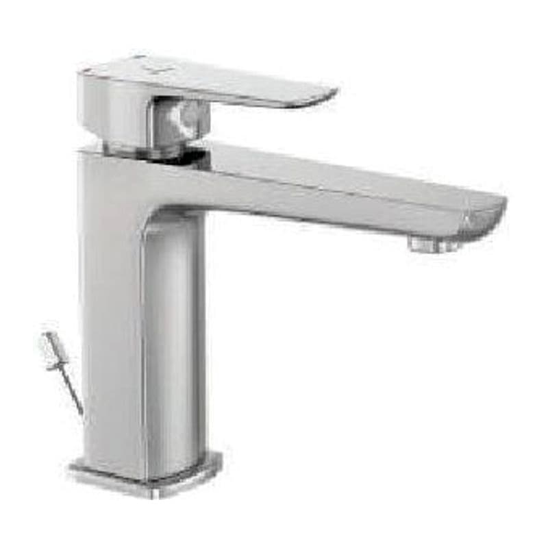Waste Single Lever Basin Mixer with Popup Waste with 450mm Long Braided Hoses