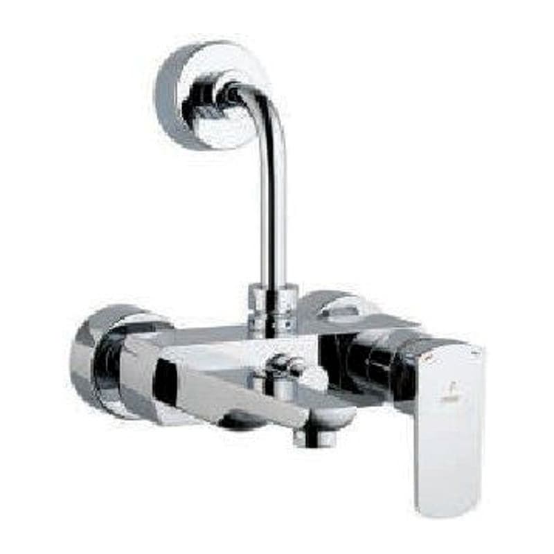 Single Lever Wall Mixer with Provision For Overhead Shower with 115mm Long Bend Pipe On Upper Side, Connecting Legs & Wall Flanges