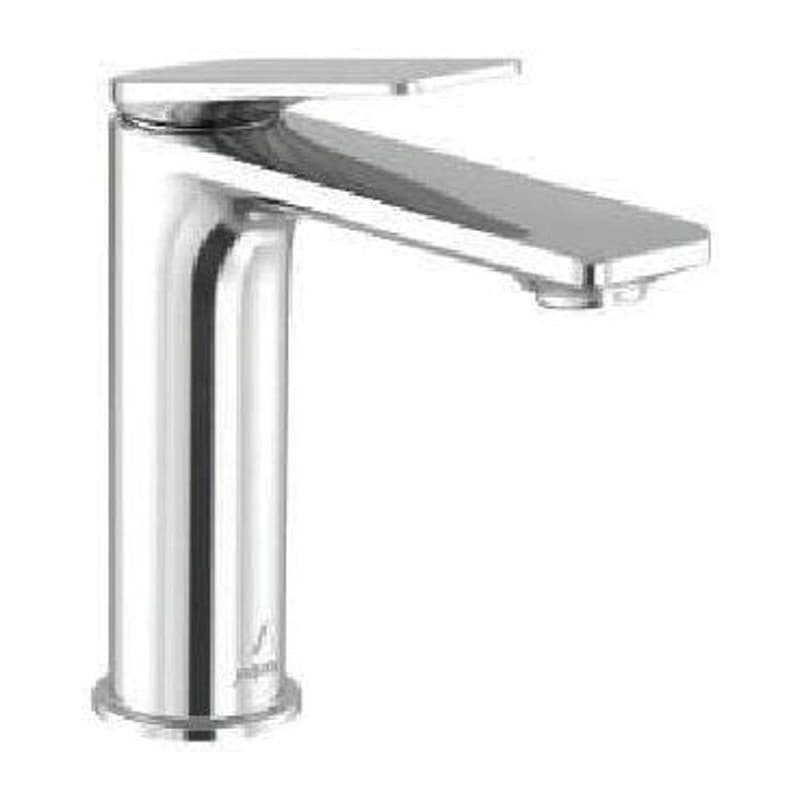 Single Lever Extended Basin Mixer (Height- 128mm) without Popup Waste System, 450mm Long Braided Hoses and Base