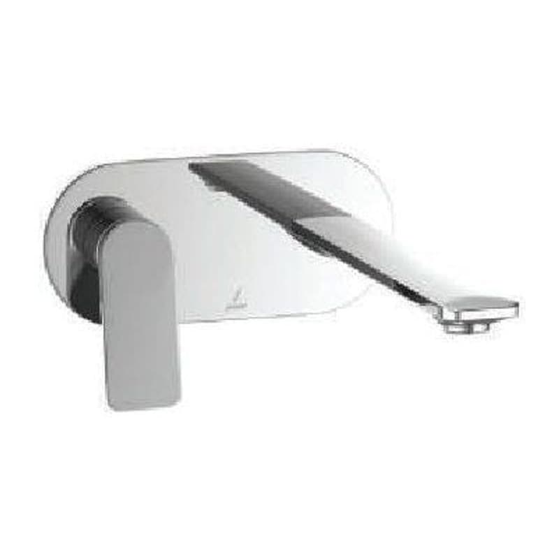 Mixer Exposed Part Kit of Left Hand Side Operated Lever, Single Lever Basin Mixer Wall Mounted Spout Consisting of Operating Lever, Cartridge Sleeve, Wall Flange, Nipple & Spout (Compatible with ALD-235N)