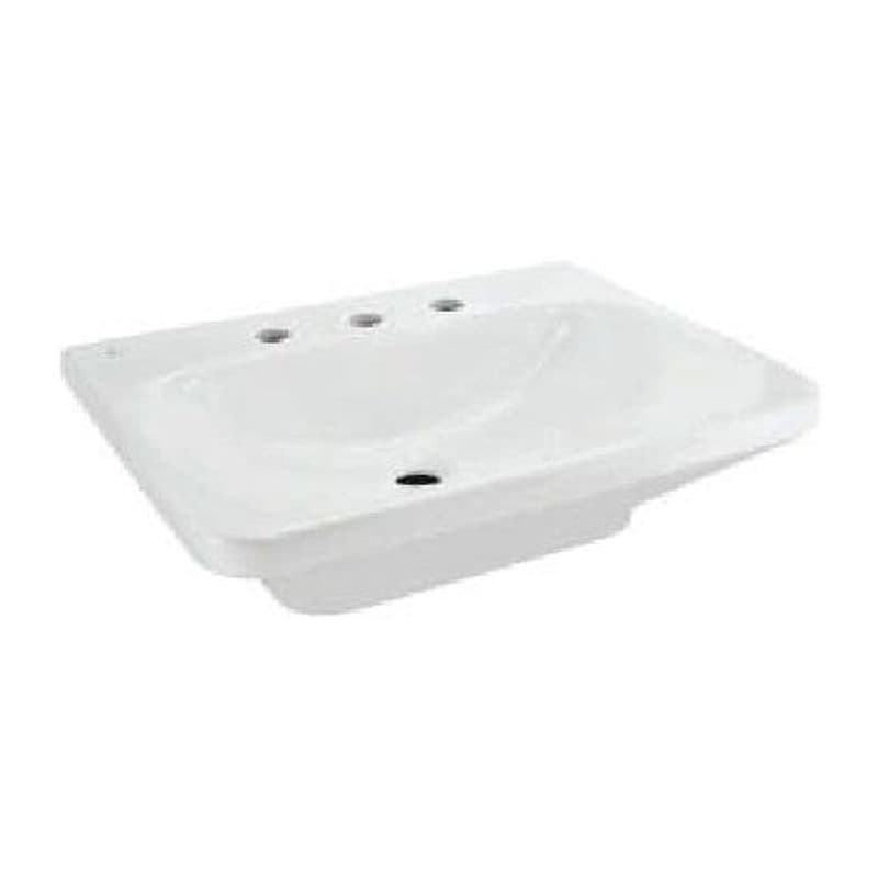 Table Top Basin with Three Tap Hole, Size: 600x450x175 mm