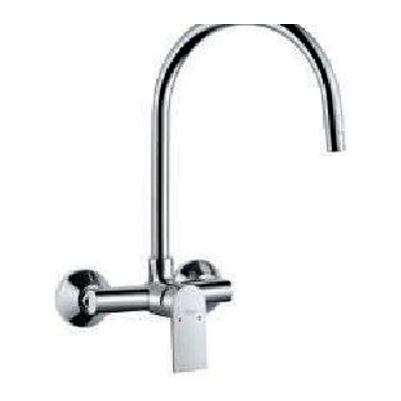 Single Lever Sink Mixer with Swinging Spout on Upper Side (Wall Mounted Model) with Hose Connecting Legs & Wall Flanges