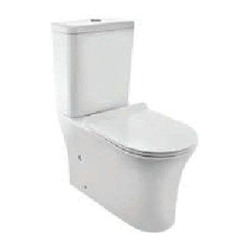 slim seat cover, Rimless Bowl with Cistern For Coupled WC with UF Soft Close Slim Seat Cover, Hinges, Conversion Bend, Dual Flush Cistern Fitting, Fixing Accessories and Accessories Set, Size: 390x645x845 mm, S Trap- 250 mm (With Conversion Bend)