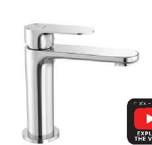Single Lever Basin Mixer without Popup with 450mm Long Braided Hoses