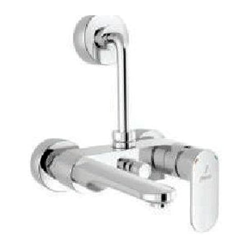 Single Lever Wall Mixer with Provision For Overhead Shower with 115mm Long Bend Pipe On Upper Side, Connecting Legs & Flanges