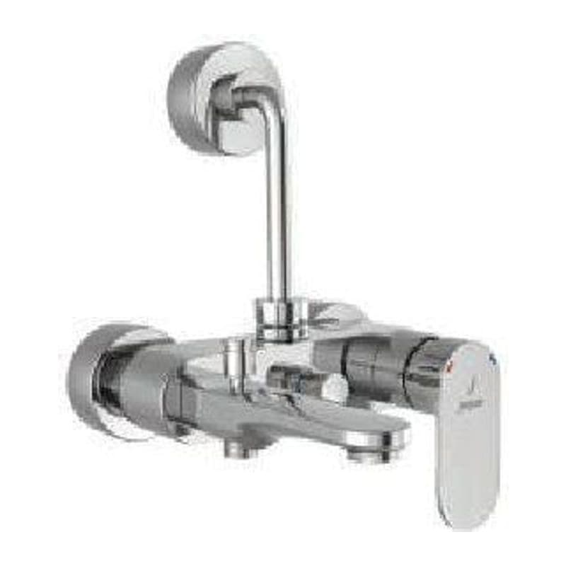Single Lever Wall Mixer 3-in-1 System with Provision for both Hand Shower and Overhead Wall Shower Complete with 115mm Long Bend Connecting Legs & Wall Flange (without Overhead Shower)