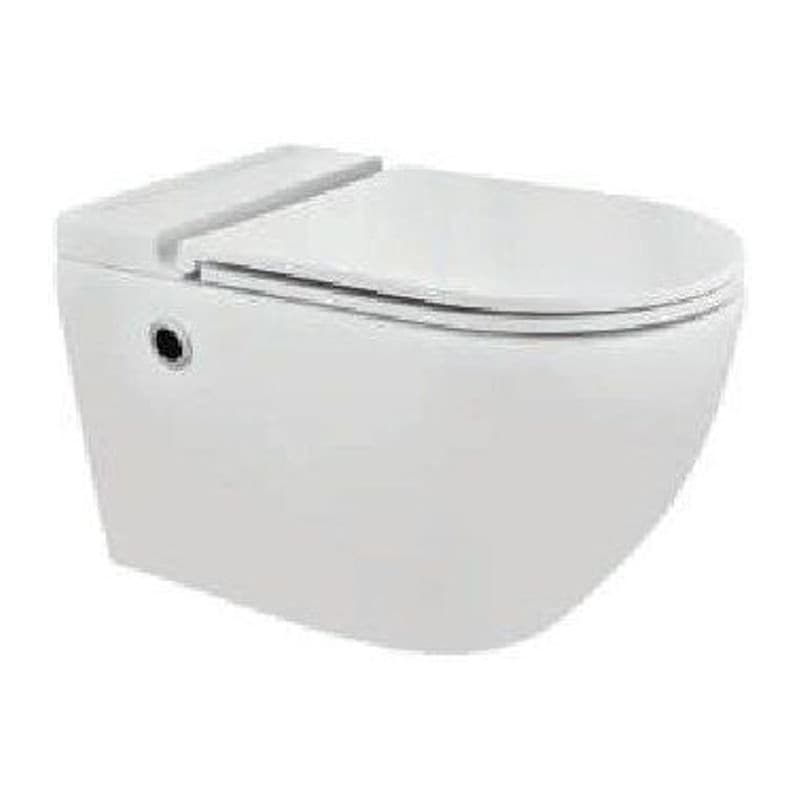 cover, Hinges, Fixing Tankless Wall Hung WC with Sensor and Lazer Light Flush, with Battery and Electric Operated, UF Soft Close Slim Seat Cover, Hinges, Accessories Set, Size: 360x580x380 mm, P Trap- 180 mm