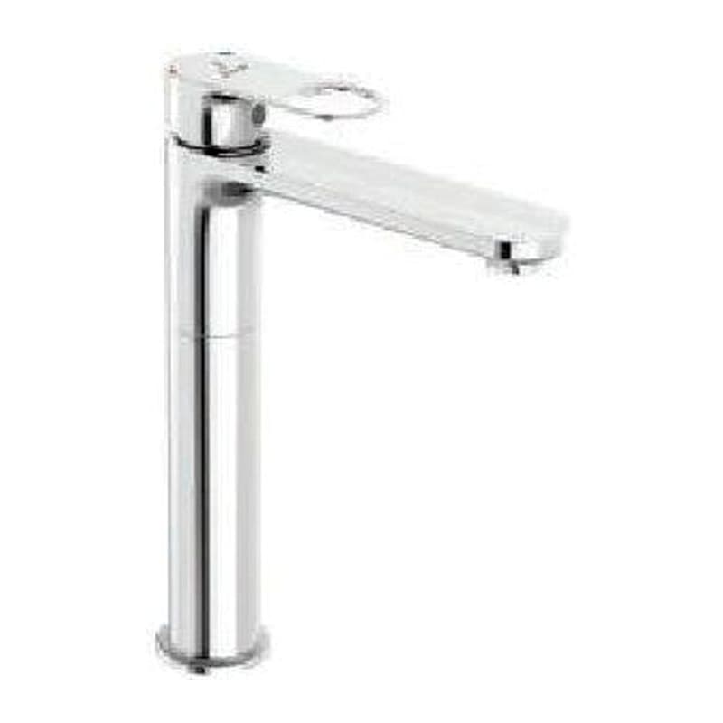 Single Lever Tall Boy with 150mm Extension Body Fixed Spout without Popup Waste System with 600mm Long Braided Hoses