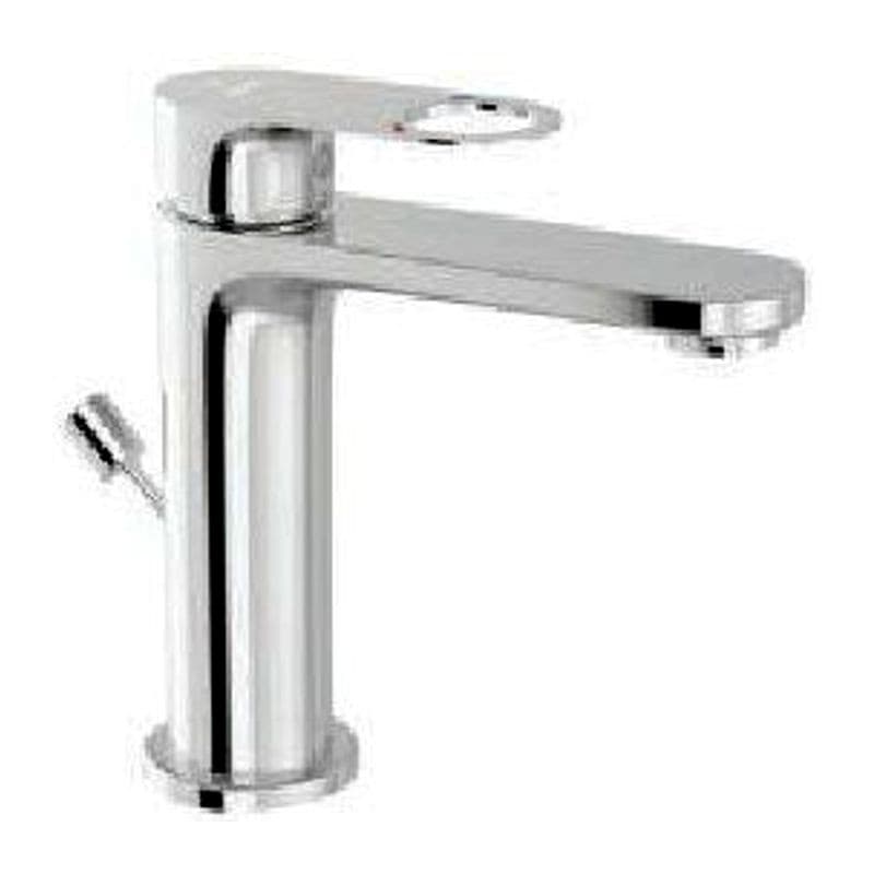 Waste Single Lever Basin Mixer with Popup Waste with 450mm Long Braided Hoses