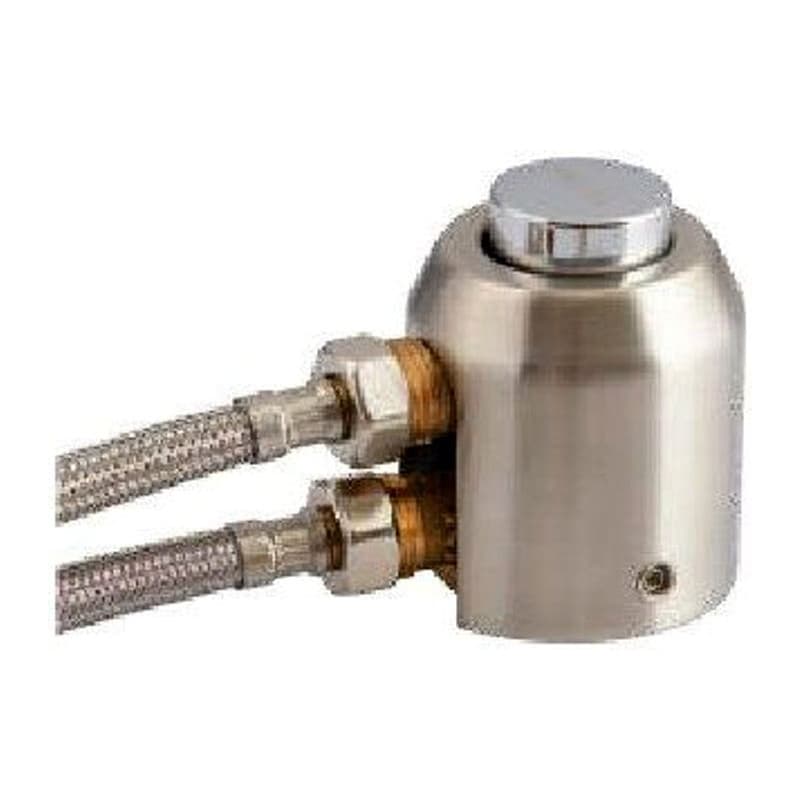 Exposed Foot Operated Auto Closing Pressmatic Basin Taps Only with Plug Mounted Model with Two 900 & 1200mm Braided Hoses with 15mm Nuts