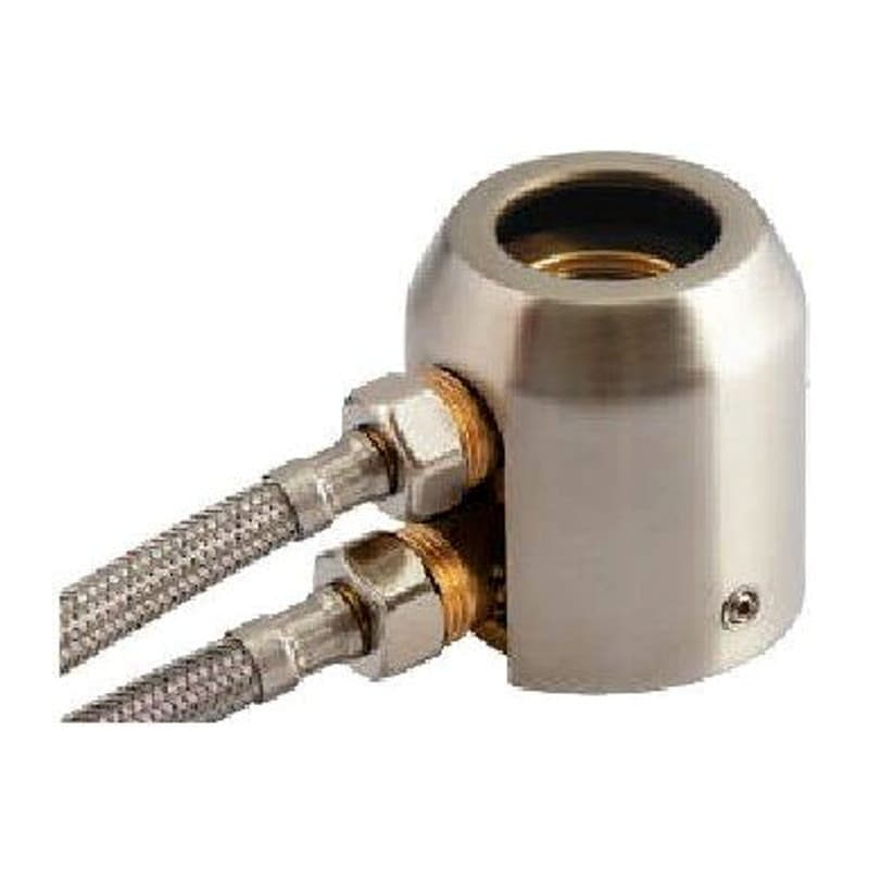 Valve for Exposed Foot Operated Auto Closing (Table Pressmatic Basin Taps Without Cartridge, Long with Plug (Table Mounted Model) With & 1200mm long Braided Hoses with 15mm
