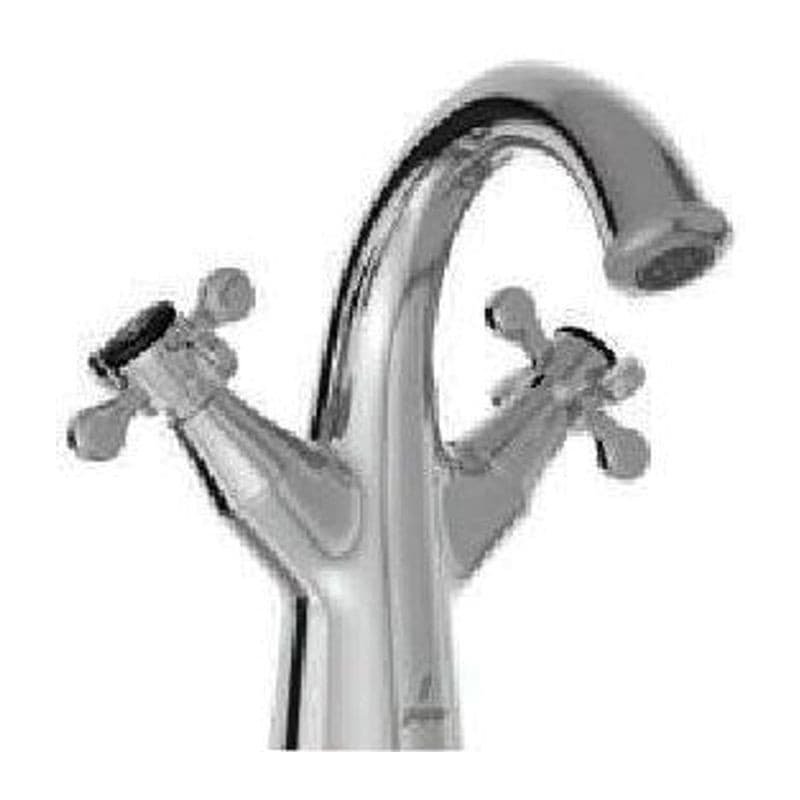 Central Hole Basin Mixer without Popup System with 450mm Long Braided Hoses